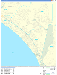 San Clemente Wall Map Basic Style 2024